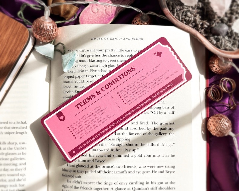 Good Girl Club Bookmark with holographic highlights cute bookmark smut bookmark book birthday gift bookmark ticket bookish zdjęcie 2