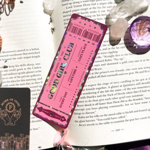 Good Girl Club Bookmark with holographic highlights cute bookmark smut bookmark book birthday gift bookmark ticket bookish zdjęcie 3