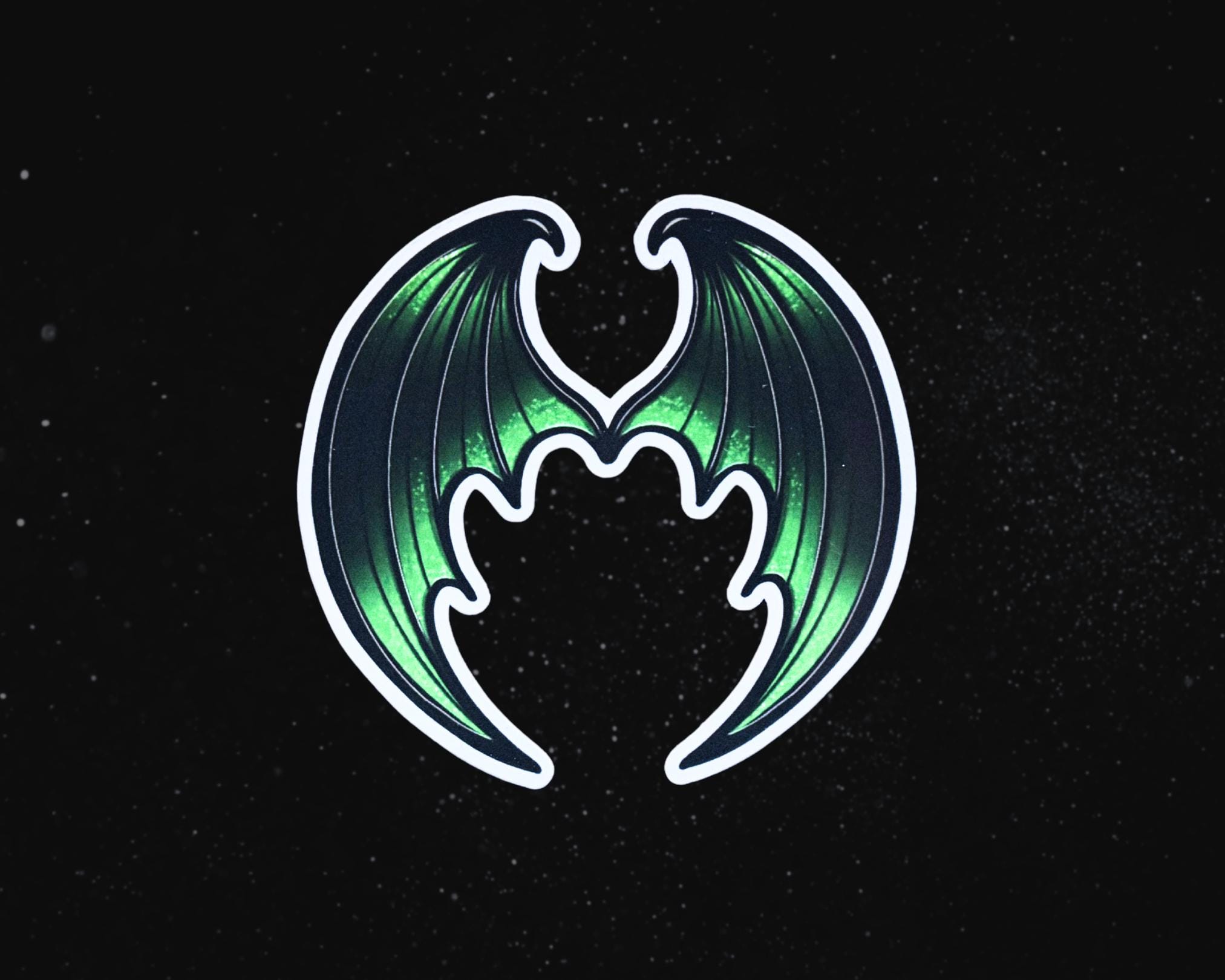 Green Bat Wing Sticker - Etsy