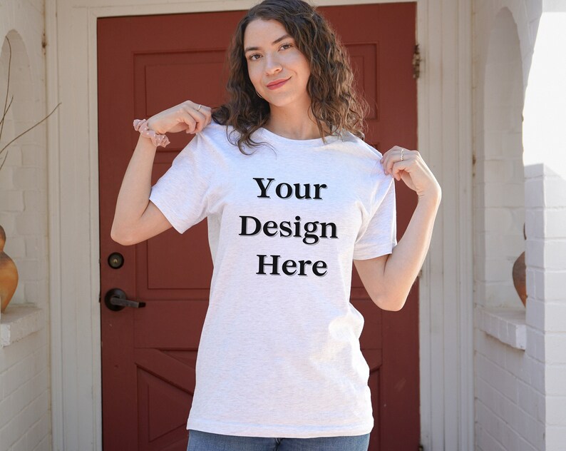 Bella Canvas 3001 Ash T-shirt Mockup 3001 Ash Gray T-shirt Mockup