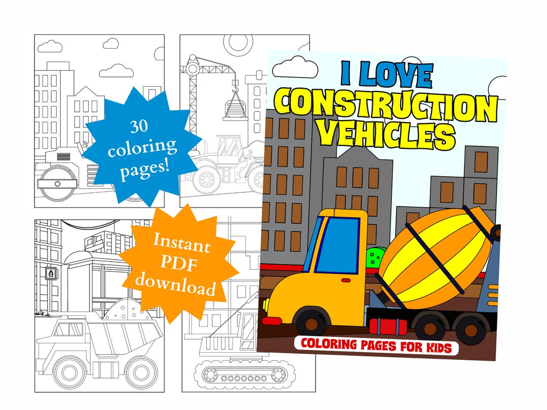 30 Construction Coloring Pages Kids Coloring Pages I Love - Etsy