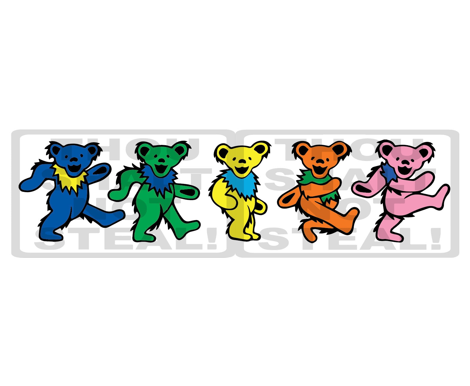 GRATEFUL DEAD DANCING BEAR PINK BLOTTER 60S HIPPIE ART DEAD