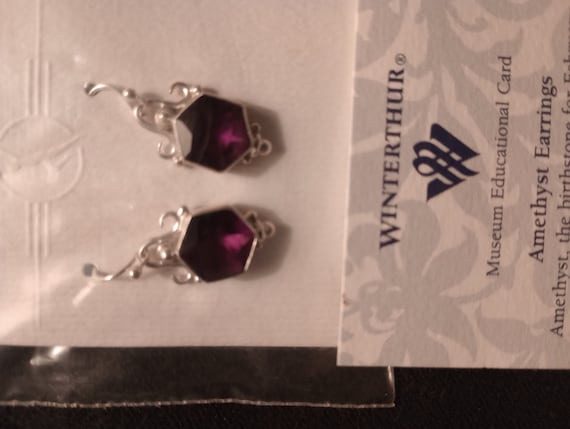 Sterling silver amethyst earrings - image 1