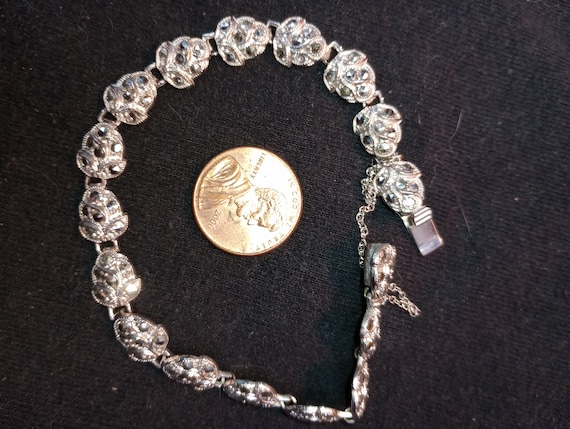 Sparkly small sterling silver bracelet - image 1