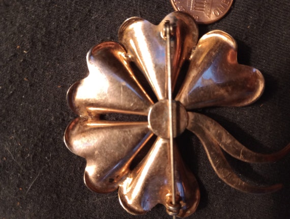 Sterling silver flower pin (stamped) - image 2
