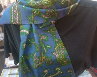 Blue paisley scarf- 10&quot;x44&quot;