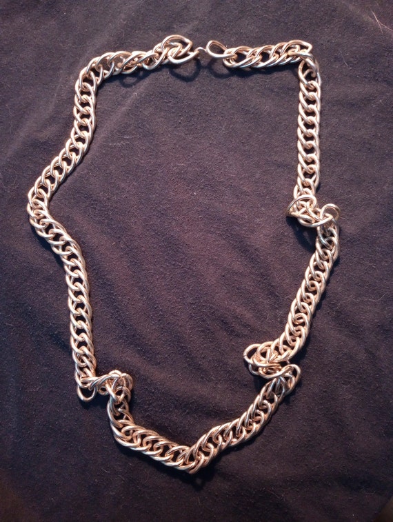 Heavy gold colored chain necklace 36 inches - image 1