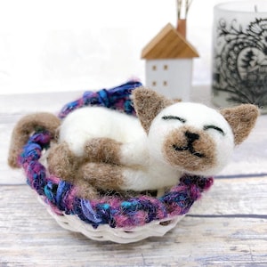 Slumbering Basket Cats Series: bringing warmth and comfort to any space. Good for cat lovers. A cute gift. ⁂U.S. Shipping Paused (for now)