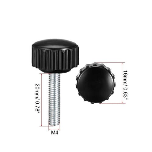 Uxcell M4 X 25mm Metric Male Thread Knurled Clamping Knobs