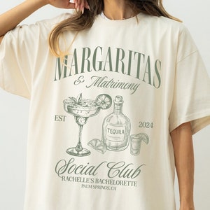 Margaritas and Matrimony Comfort Colors Tee, Margarita Bachelorette Party Shirt, Tequila Bachelorette Party Shirt, Mexico Bachelorette Party