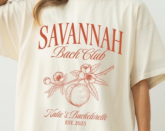 Savannah Bachelorette Party Shirt, Georgia Custom Bachelorette Shirts, Peach Club Georgia Bach, Savannah Girls Trip Shirt