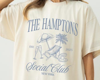 The Hamptons Social Club Shirt, Hamptons New York T-shirt, Comfort Colors Bachelorette Shirt, Hamptons Girls Club
