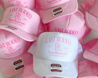 Cowgirl Bachelorette Trucker Hat, Custom Last Rodeo Hats