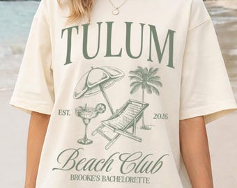 Tulum Bachelorette Party Shirts, Personalized Bridal Shirt, Location Bridal Party Tees, Custom Beach Tropical Shirt, Mexico Girls Trip