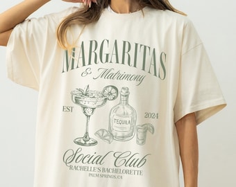 Margaritas and Matrimony Comfort Colors Tee, Margarita Bachelorette Party Shirt, Tequila Bachelorette Party Shirt, Mexico Bachelorette Party