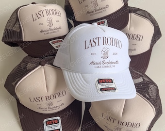 Last Rodeo Cowgirl Bachelorette Trucker Hat, Custom Party Hat