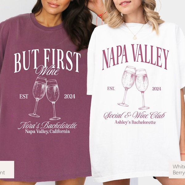 Personalized Bridal Winery Party Shirt, Custom Bride's Name Bachelorette Shirt, Napa Valley Bachelorette Shirt, Custom Wine Girls Party Tee