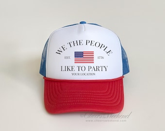 Patriotic Group Hats, USA Bachelorette Hats, 4th of July Party hats, Fourth of July Bach Hats, American Bride