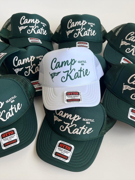 Custom Camp Bachelorette Hat, Camp Name Camp flag Trucker Hat