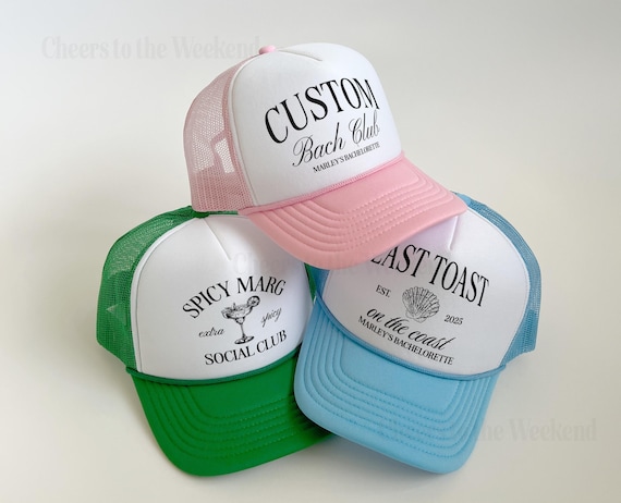 Bachelorette Party Hats, Custom Trucker Hat, Team Bride Hat, Group Tracker Hats, Bachelor Hats, Bride Squad Hat, Bride Squad Cap, Bridal Cap