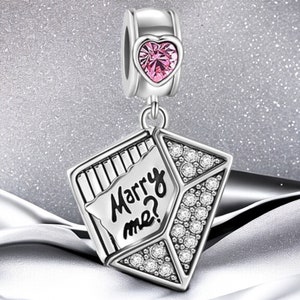 Carte d'invitation bague de mariage bague de fiançailles bague de proposition de mariage bague d'amour charme en argent 925 bracelet bijoux pendentif accessoires