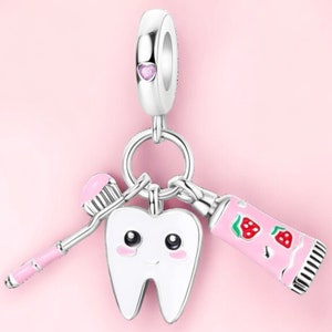 Fada do dente crianças dente dentista perda de dente leite rolha espaçador charme 925 prata charme pulseira jóias pingente acessórios decoração