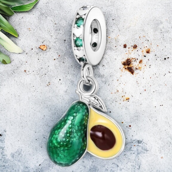 Avocat Avocat Poire Fruits Baies Fruits Légumes Alimentaire Nutrition Charme 925 Argent Charme Bracelet Bijoux Pendentif Accessoires Décoration