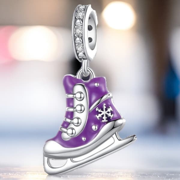 Patinage sur glace danse patinage sur glace sport joueur de hockey sur glace tournoi 925 bracelet à breloques en argent bijoux pendentif accessoires décoration bijou