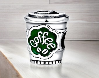 Coffee Caffee Coffee Cup Espresso Latte Macchiato Cappuccino Frappé Charm 925 Silver Charm Bracelet Jewelry Pendant Accessory Jewel