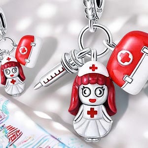 Nurse Clinic Doctor Emergency Room Caregiver Hospital 925 Silver Charm Bracelet Jewelry Pendant Accessory Medical Assistant Physician Doctor