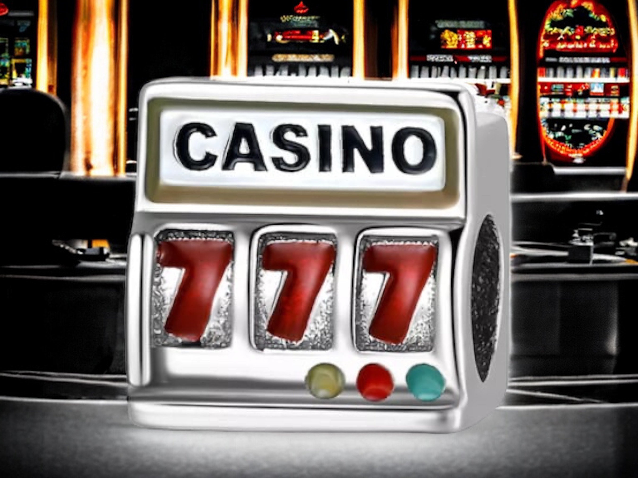 Casino One Armed Bandit Las Vegas Gambling Slot Machine Slot Machines Charm 925 Silver Charm Bracelet Jewelry Pendant Accessories Decoration