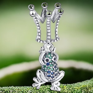 Frog Frog Prince Frog Prince King Prince Princess Kiss Wish 925 Silver Charm Bracelet Jewelry Pendant Accessories Decoration Piece of Jewelry