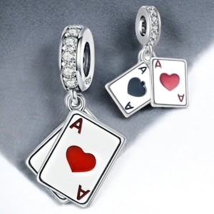 Casino Würfel Karten Poker Las Vegas Glücksspiel 17 4 21 Blackjack Chips Charm 925 Silber Bettelarmband Schmuck Anhänger Zubehör Dekoration