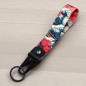 The Great Wave off Kanagawa in Red Edition - Keychain Lanyard Cars Auto JDM Japan Import Motorsport Drift Racing