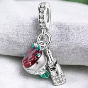 Affair Romance Rose Gift List miłosny Serce Pomysł na prezent miłosny List Charm Bransoletka ze srebra próby 925 Biżuteria Wisiorek akcesoria Dekoracja