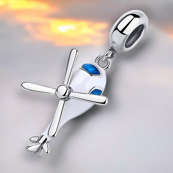 Pandora ALE Helicopter Helicopter Aircraft Airplane Charm 925 Silver Charm Bracelet Jewelry Pendant Accessory Decoration Trinket