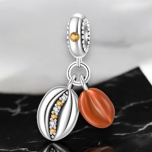 I love coffee coffee bean coffee &quot;Charm Silver Plated with 925 Sterling Silver&quot; Charm Bracelet Jewelry Pendant Accessory Decoration Jewel