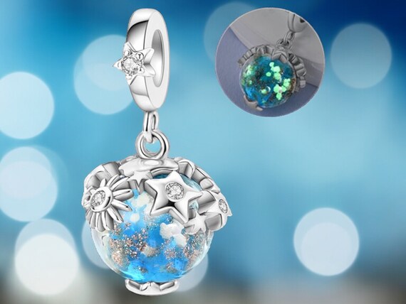 Bracelet Breloque En Argent 925 Et Verre - Occasion, Bijou Délicat Et élégant