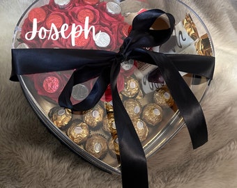 Choco- Luxe Heart-Shaped Valentine’s Day Gift Box Personalized for Best Friend | Mom | Sister | Girlfriend | Boyfriend | Husband