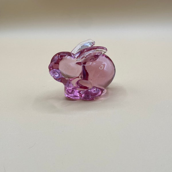 Vintage Small Pink Glass Bunny