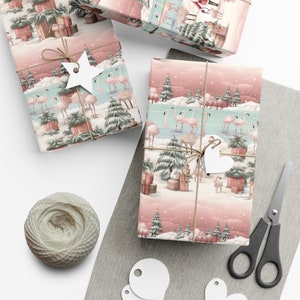 Confezione regalo natalizia tropicale, carta da regalo per le vacanze in Florida, viaggi esotici, carta da regalo eccentrica, Natale fenicottero, Babbo Natale unico