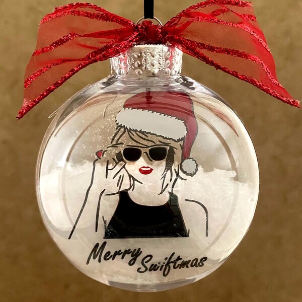 Merry Swiftmas ornament Christmas Taylor Swift fan Boxed free personalization & shipping