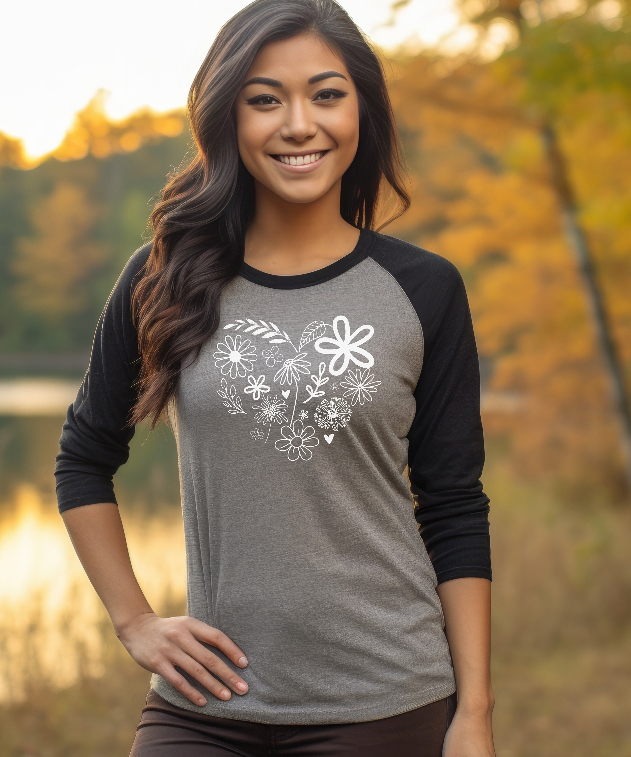 Ladies t shirts 3/4 sleeve hot sale
