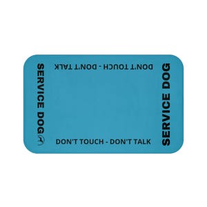 Service Dog Settle Mat | Personalize Text + Logo + Custom Color Gear | Preview Before Checkout | Comfortable Place Training Accessories