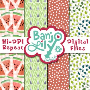Melon Wedge Coordinates - Hand Drawn Digital Seamless Patterns