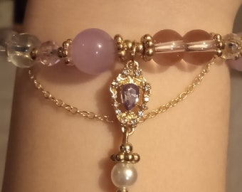 Pretty Amethyst Charm Bracelet for women