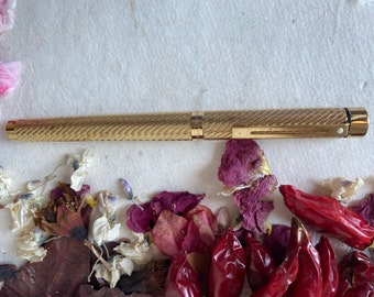 Pen Fountain Pen Sheaffer Targa Spiral Motif Pl. Solid 14K Gold