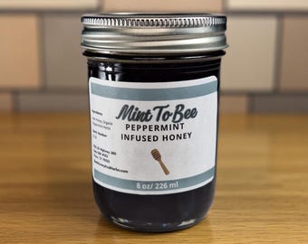 Peppermint Infused Raw Honey - Organic Herbal Tea Blend