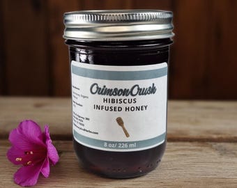 Hibiscus Infused Raw Honey – Tart Floral Herbal Honey