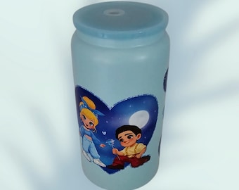Vaso de acero inoxidable azul de doble pared de 16 oz